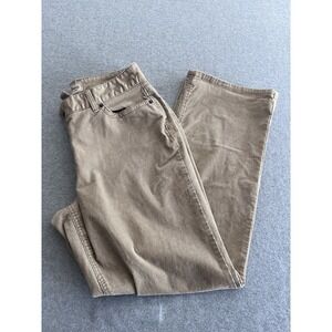 LL Bean Pants Womens 14 Tan Corduroy Favorite Fit Curvy Chino Five Pocket